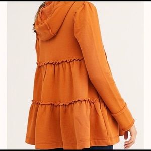 Free People Tiered Trapeze Zip Up